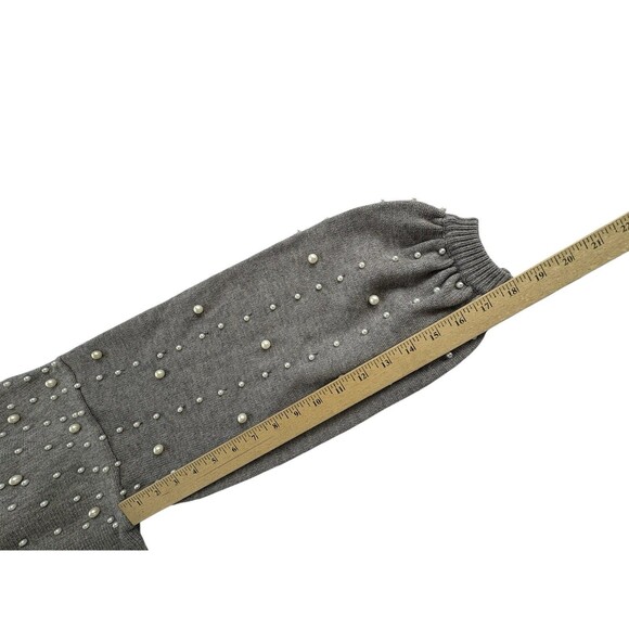 POL Pearl Embellished Full Sleeve Knit Sweater Sz L Pullover Comfy Boho - Picture 8 of 10